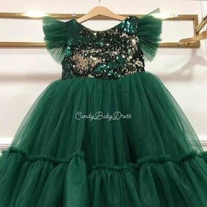 Girl Green Dress, Flower Girl Dress, Tutu Dress, Princess Dress, Party Dress, First Birthday Dress, Christmas Dress, Baby Green Dress