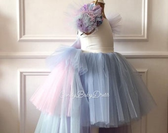 Rainbow Unicorn Tulle Dress, Girls Costume