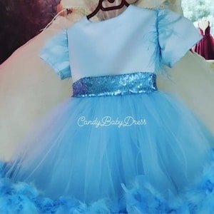 Blue Baby Dress, Baby Blue Tulle Dress, Baby Girl Dress Special Occasion, First Birthday Dress, Baby Girl Party Dress, Blue Baby Outfit