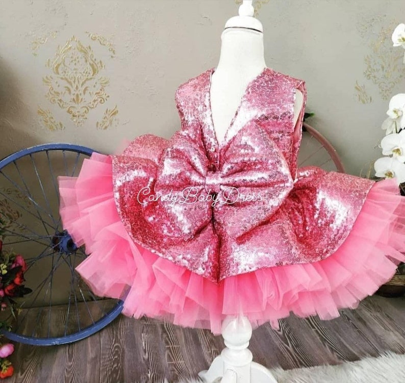 Pink Girl Dress pink Luxury Bİrthday Dress Set Baby Party Etsy