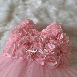Pink Flower Baby Dres, Pink Birthday Dress , Pink Tulle Dress, Pink Pageant Girl Dress, Special Occassion Dresses , Pink Party Dress