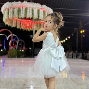 GRETA PEARLS Tulle Flower Girl Dress Blush Dress Wedding Bridesmaid Dress ,Girls Fancy Gown, Long Girl Outfit, Beautiful Ankle Garment,