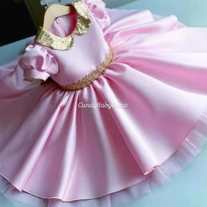 Pink baby dress ,Pink baby costume girl, first birthday , Photoshoot costume, Cakesmash baby , Baby Romper Dress , Pink tutu tulle Dress