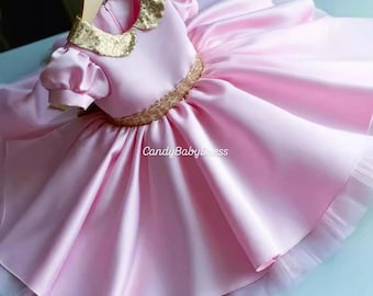 Vestido de tul rosa para bebé, disfraz para sesión de fotos, primer cumpleaños