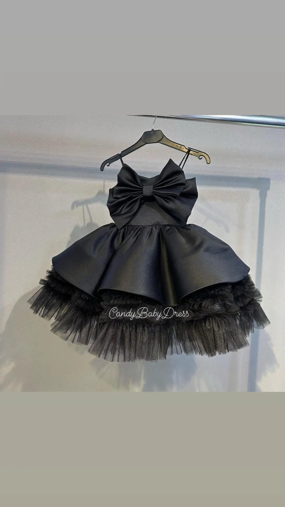 Black Toddler Tulle Dress, Black Flower Girl Dress, Black Tutu Dress