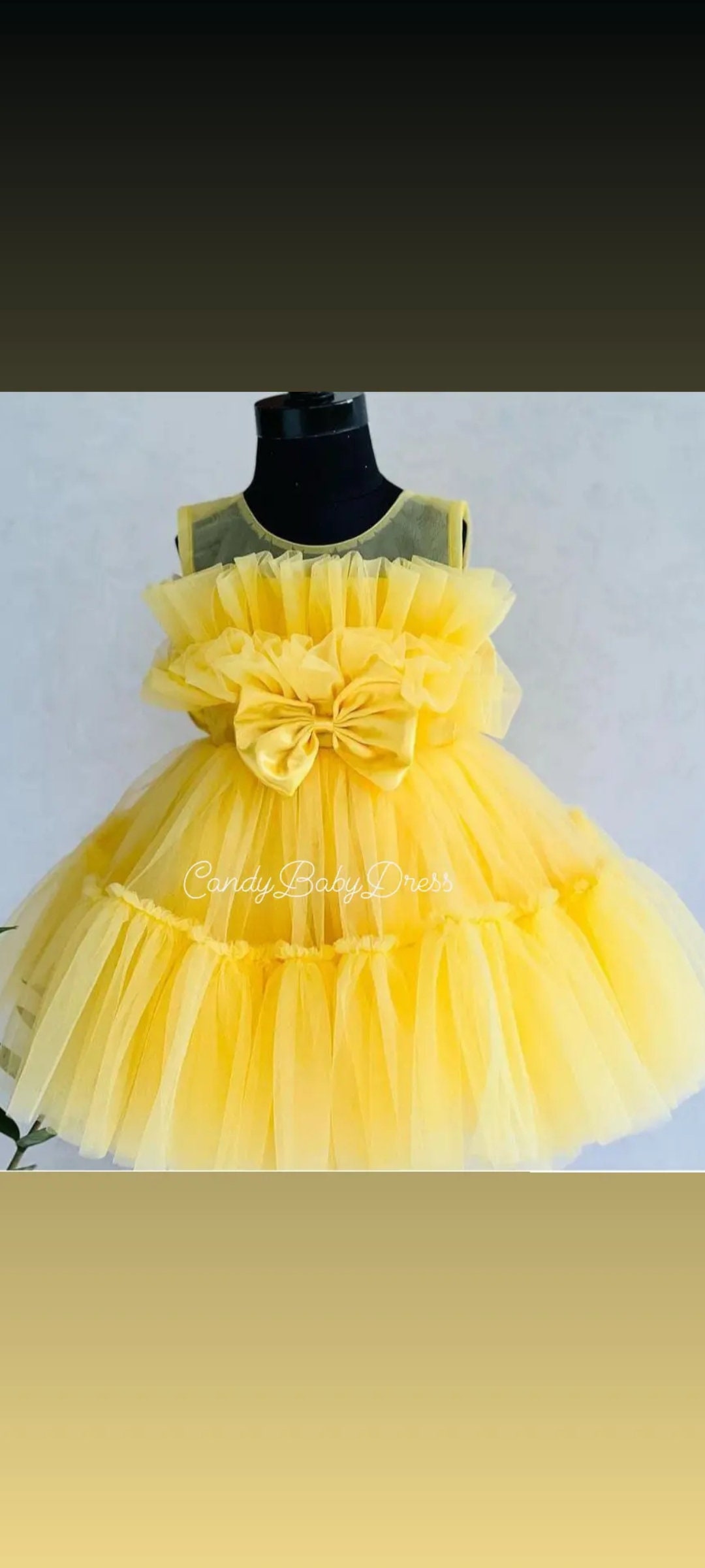 Baby frock yellow colour best sale