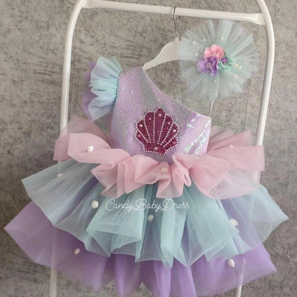 Mermaid Costume, Mermaid Dress, Ariel Dress , Baby Girl Dress, Special Occasion, First Birthday Dress, Baby Girl Party Dress,