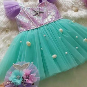 Mermaid Costume, Mermaid Dress, Ariel Dress , Baby Girl Dress, Special Occasion, First Birthday Dress, Baby Girl Party Dress,