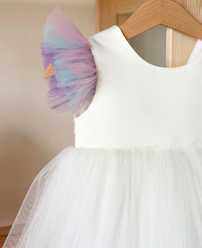 Unicorn Costume,Luxury Unicorn Dress,Flower Birthday Outfit,Baby Party Cloth,Rainbow Girl Dress Unicorn Babygirl Costume,Unicorn Dress