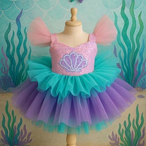 Mermaid Costume, Mermaid Dress, Ariel Dress , Baby Girl Dress, Special Occasion, First Birthday Dress, Baby Girl Party