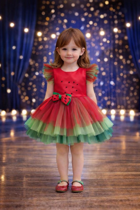 Watermelon Pageant Dress for Toddler Girls