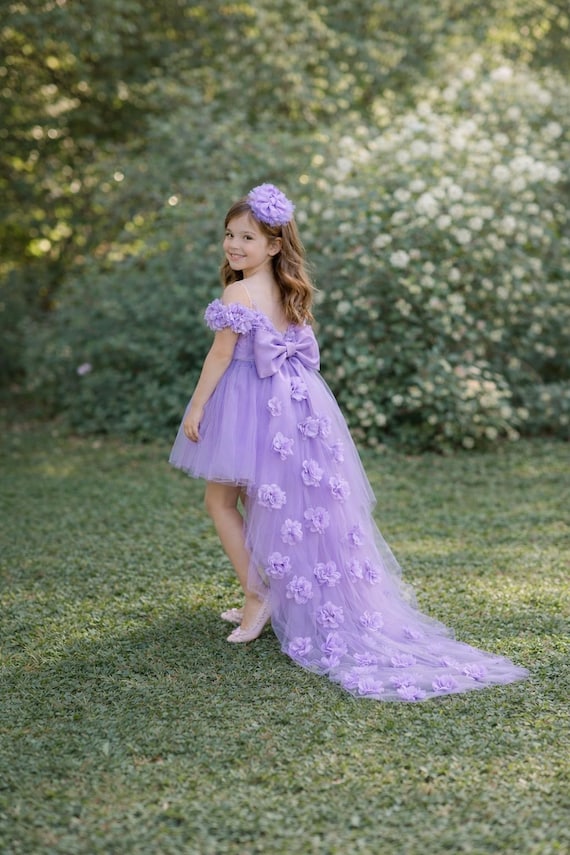 lavender birthday dress Lavender Sequin Embellished High-Low Party Dress with Ruffle Hem For Girls 6-12M (16)