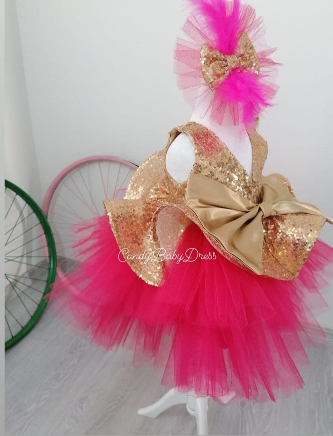 Gold Sequin Girls Dress, Belle Inspired Birthday Outfit - Etsy