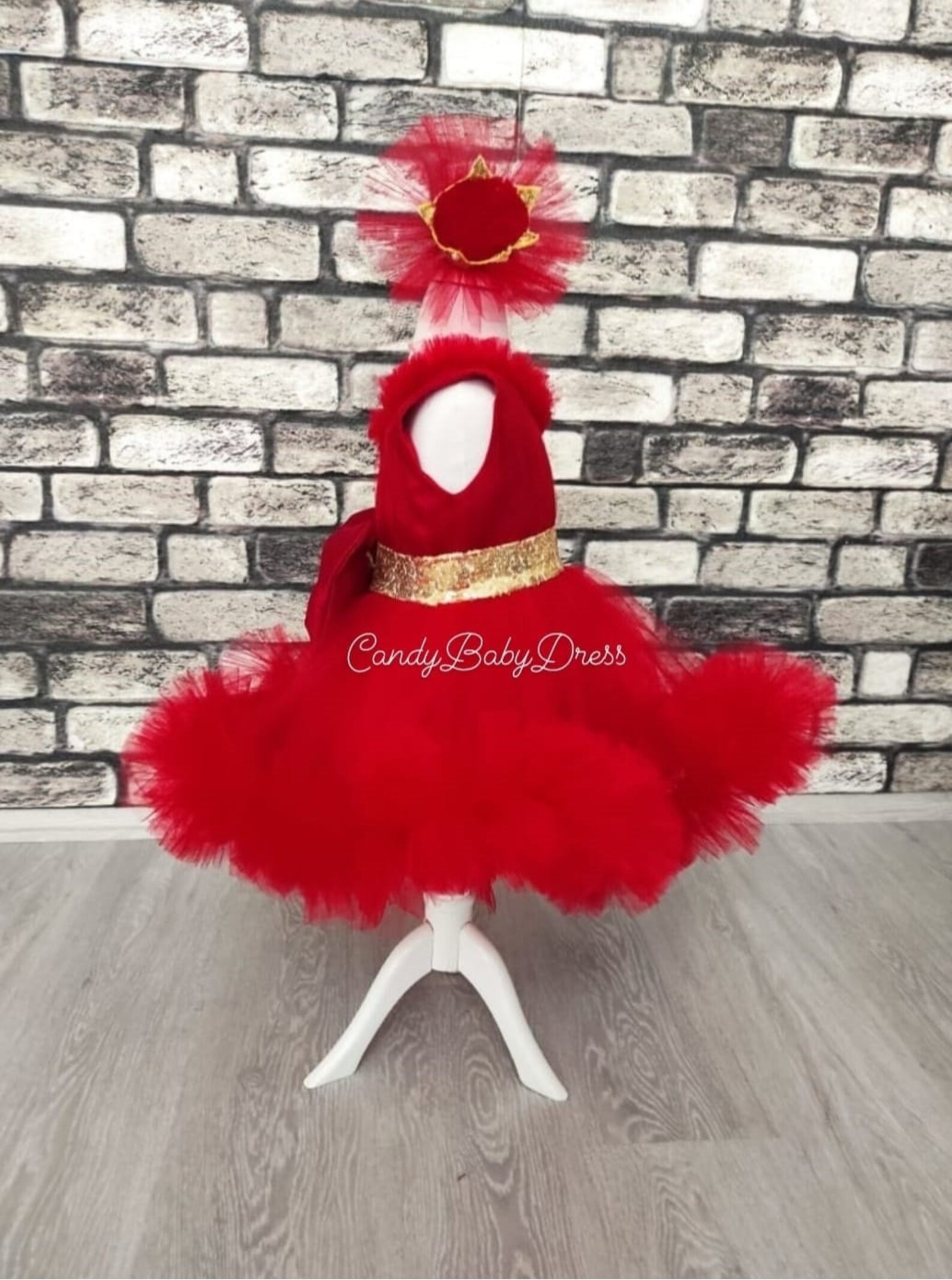 Luxury Red Tulle Baby Dress, Flower Girl Outfit, Princess Costume - Etsy