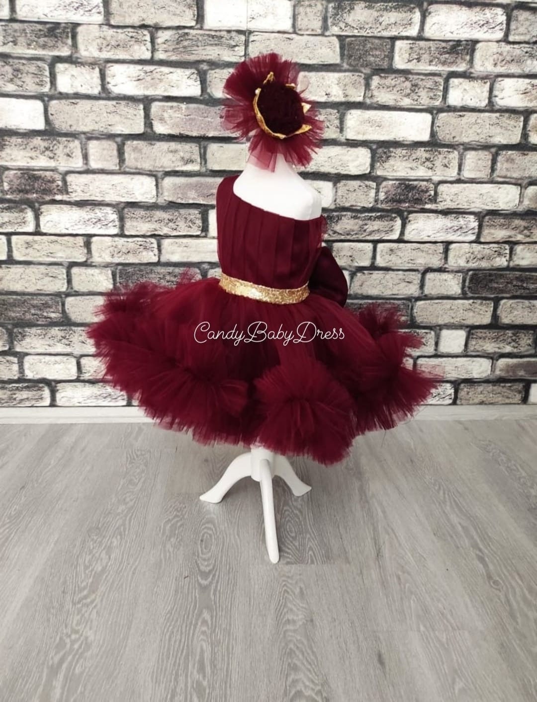 Burgundy Flower Girl Dress Holiday Party Dress Maroon - Etsy