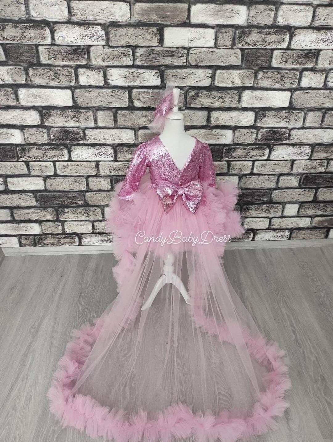 CandyBabyDress Greta Pearls Flower Girl Dress