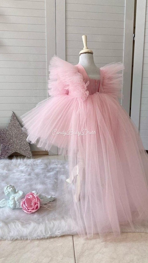 Luxury Shiny Princess Ball Gown for Girls White Pattern Flower Girl Wedding Dress  Long Tail Pink Birthday Dresses for 6 Years - China Baby Clothes and  Fashion Clothes price | Made-in-China.com