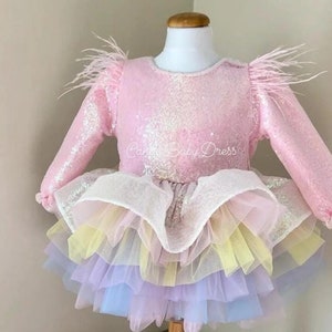 Mädchen Einhorn Tüll Kleid, Blumenmädchen, besondere Anlässe