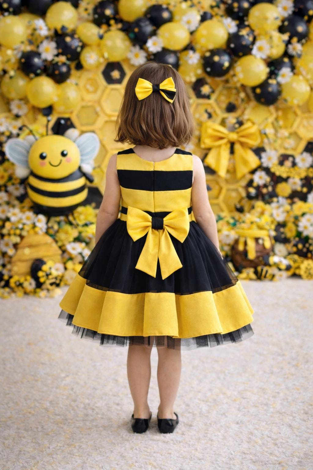 Bumble Bee Costume Dress, Black & Yellow Tulle, Baby Girl Frock - Etsy
