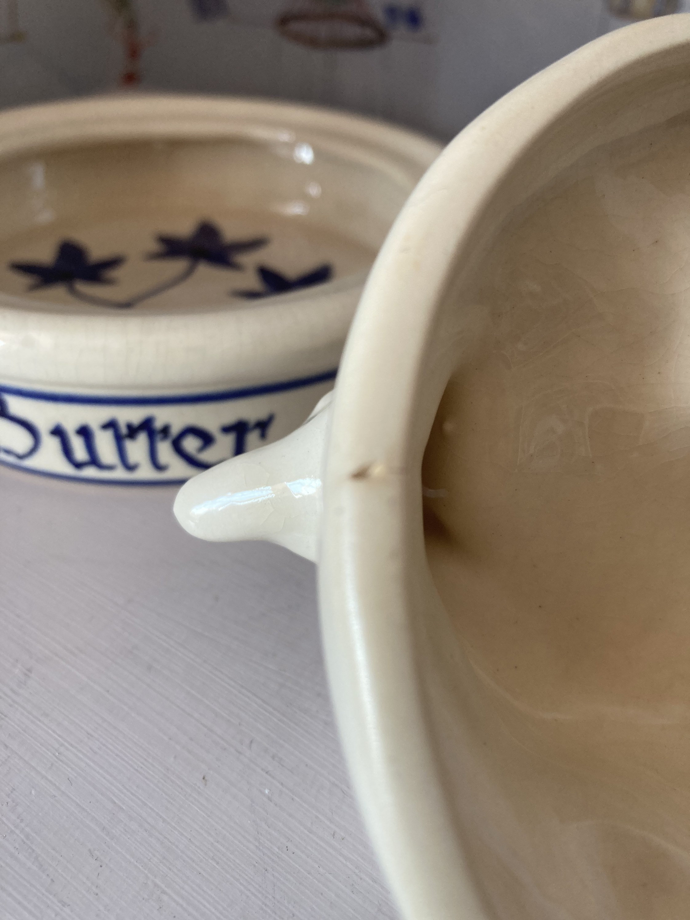 Vintage Cow Butter Dish Blue and White ceramic Etsy