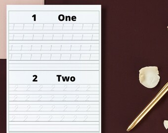 Number Tracing Printable Worksheet, Kids Learning Numbers, Numbers Toddlers, Preschool, Elementary, Kindergarten, Educational worksheet