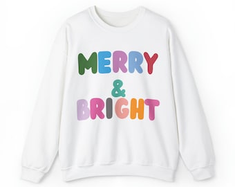 Merry and Bright Warm and comfortable sweatshirt | cute| Unisex Heavy Blend™ Crewneck Sweatshirt
