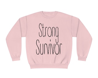 Sweatshirt Strong Survivor Women's Sweater, Cozy Cute Soft Warm Fleece Sweatshirt, Winter Quality Sweater|