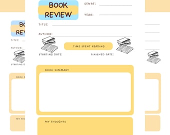 Kids Book Review Template, Book report, Colorful Children Reading Log, Reading Journal Tracker, Book Review Keepsake, Library Planner