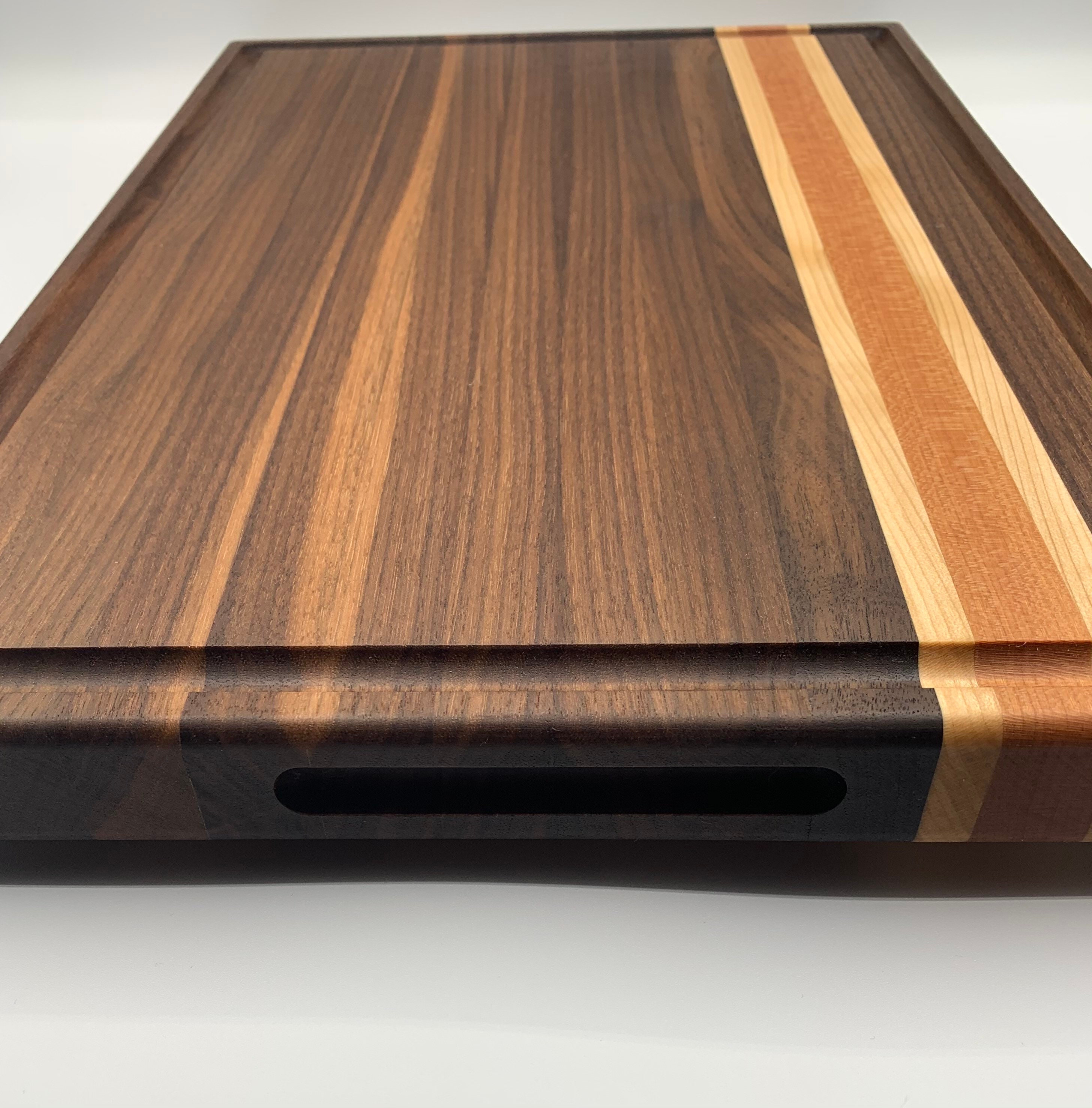 Walnut Cutting Board with Maple and Cherry Accents — JMS Woodworking Canada