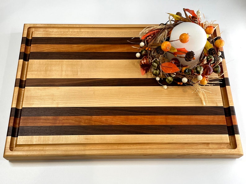 Maple Cherry Walnut Cutting Board Canadian Handmade Etsy Canada