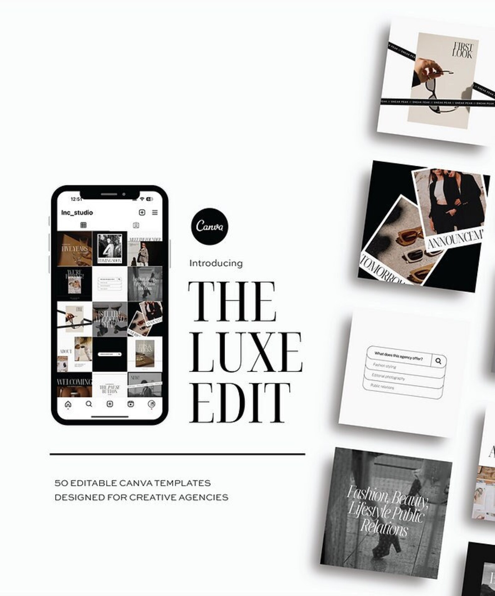 The Luxe Edit Instagram Post Templates - Etsy