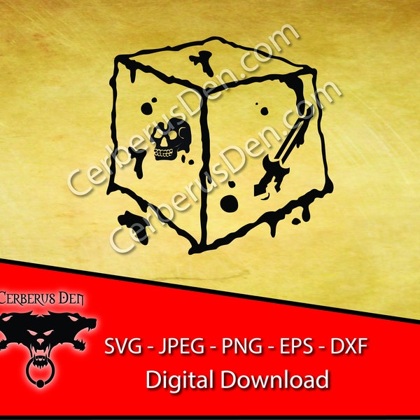 Slimy Cube Dungeon games svg , DM svg, Pathfinder Gamer, Role Playing Game svg, Cricut and Silhouette Cut Files