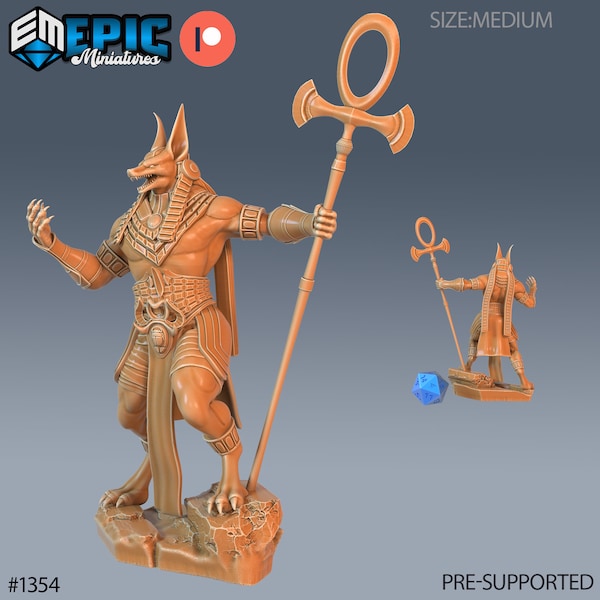 36 - 1354 Anubis Avatar Challenging (Medium) D&D Pathfinder Resin Miniature