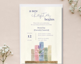 Book Theme Baby Shower Invitation | Whimsical Storybook Invite (Instant Download)