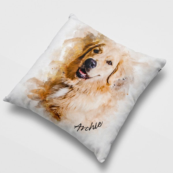 Custom Pet Pillow, Personalized Pillow From Photo, Pet Portrait Dog Pillow, Pet Portrait Pillow