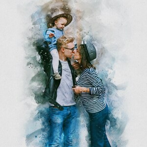 Watercolor Family Portrait, Watercolor From Photo, Custom Portrait