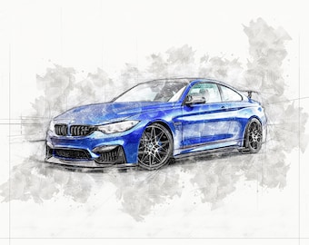 Car Painting From Photo, Car Custom Watercolor Portrait, Personalized Gift for Car Enthusiast, Unique Photo for Car Lovers