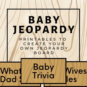 Baby Jeopardy Game Printables  l  Rustic Baby Shower Game  l  Woodland Baby Shower Theme