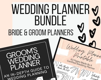 Wedding Planner Bundle  l  Bride & Groom Wedding Planner Printables  l  Honeymoon Planner  l  Wedding Planner Printables