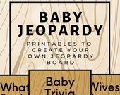 Baby Jeopardy Game Printables  l  Rustic Baby Shower Game  l  Woodland Baby Shower Theme