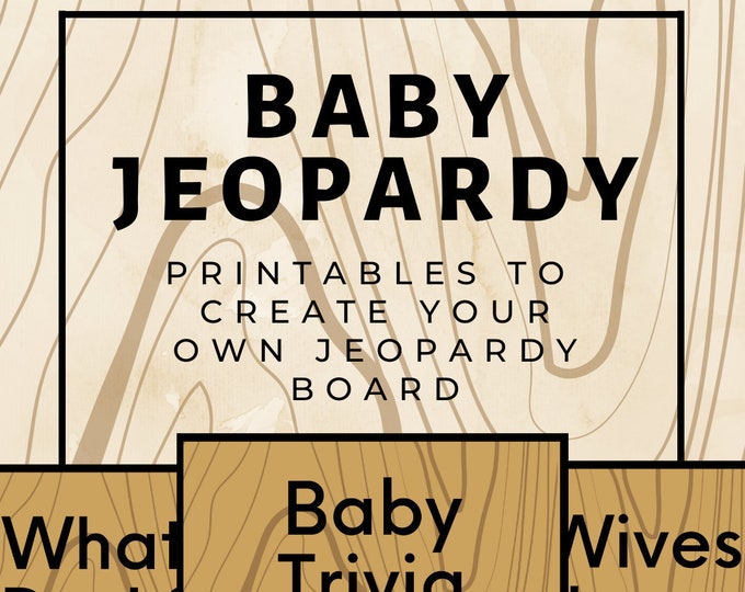 Baby Jeopardy Game Printables L Rustic Baby Shower Game L - Etsy
