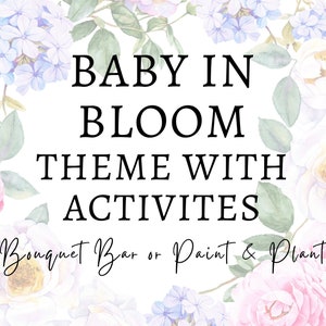 Baby In Bloom Baby Shower Theme With Activities  l  Paint and Plant Baby Shower Activity  l  Paint A Flower Pot Favor  l  Bouquet Bar