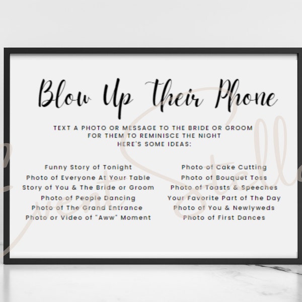 Blow Up Their Phone Wedding Printable  l  Wedding Photo List  l