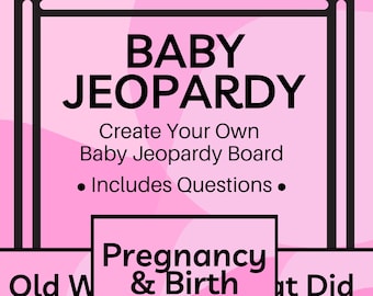 Pink Baby Jeopardy Game  l  Printable Baby Jeopardy Board  l  Baby Girl Shower Game  l  Interactive Baby Shower Game