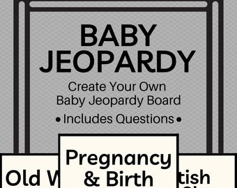 Baby Jeopardy Game Printables  l  Create Your Own Baby Jeopardy Board  l  Baby Jeopardy Questions