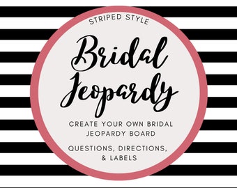 Bridal Jeopardy Game With Questions  l  Interactive Bridal Shower Game  l  Wedding Jeopardy