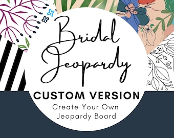 Custom Bridal Jeopardy Board  l  Customized Bridal Shower Jeopardy