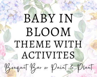 Baby In Bloom Baby Shower Theme With Activities  l  Paint and Plant Baby Shower Activity  l  Paint A Flower Pot Favor  l  Bouquet Bar
