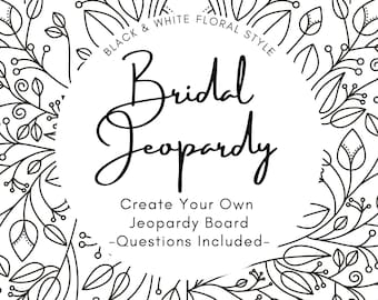 Bridal Jeopardy Game  l  Interactive Bridal Shower Game  l  Wedding Jeopardy