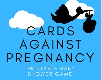 Jeux de cartes contre la grossesse l Jeu interactif pour baby shower l Jeu amusant pour baby shower l Jeu imprimable pour baby shower